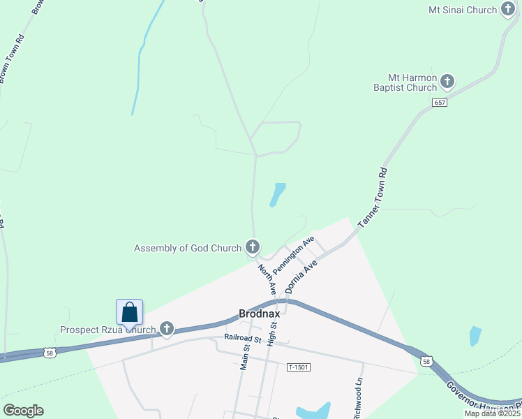 map of restaurants, bars, coffee shops, grocery stores, and more near 378 North Avenue in Brodnax