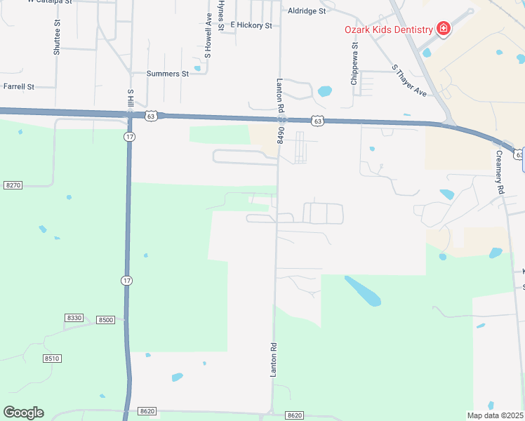 map of restaurants, bars, coffee shops, grocery stores, and more near 1105-1171 Lanton Road in West Plains