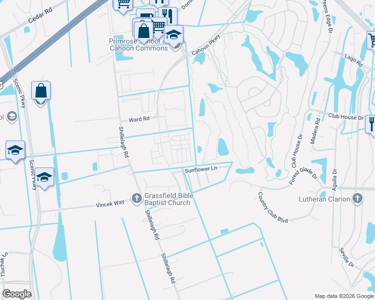 map of restaurants, bars, coffee shops, grocery stores, and more near Trade Wind Place in Chesapeake