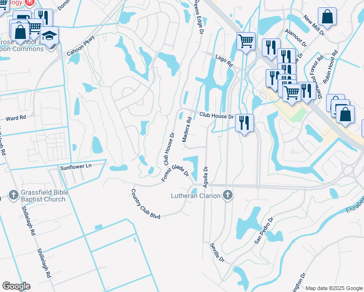 map of restaurants, bars, coffee shops, grocery stores, and more near 1300 Arce Court in Chesapeake