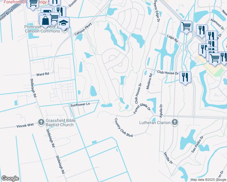 map of restaurants, bars, coffee shops, grocery stores, and more near 1029 Eagle Pointe Way in Chesapeake