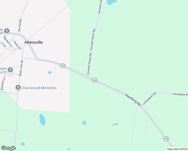map of restaurants, bars, coffee shops, grocery stores, and more near G Gossett-Hines Road in Allensville
