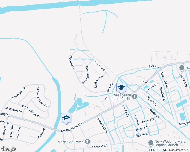 map of restaurants, bars, coffee shops, grocery stores, and more near 901 Whitehall Court in Chesapeake