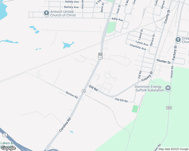 map of restaurants, bars, coffee shops, grocery stores, and more near 648 Virginia 32 in Suffolk