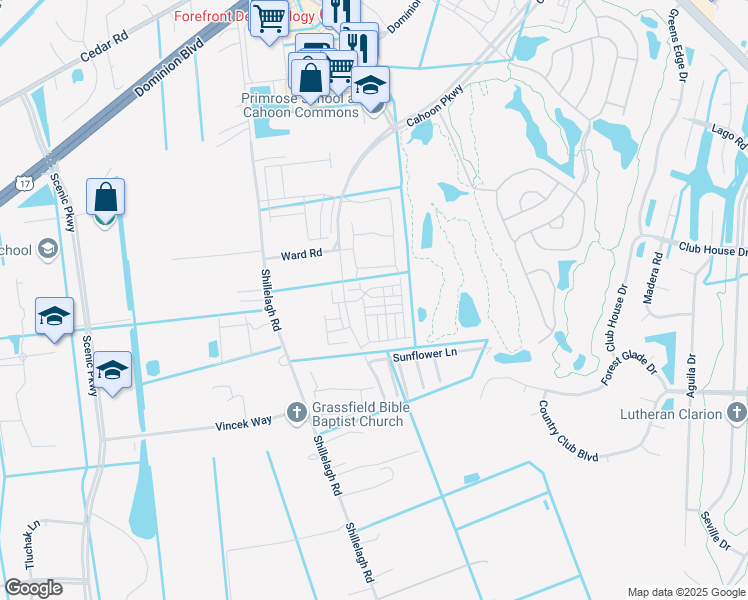 map of restaurants, bars, coffee shops, grocery stores, and more near 427 Asuza Street in Chesapeake