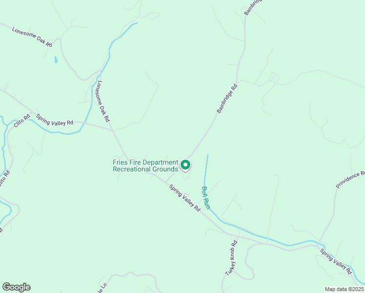 map of restaurants, bars, coffee shops, grocery stores, and more near 153 Bainbridge Road in Fries