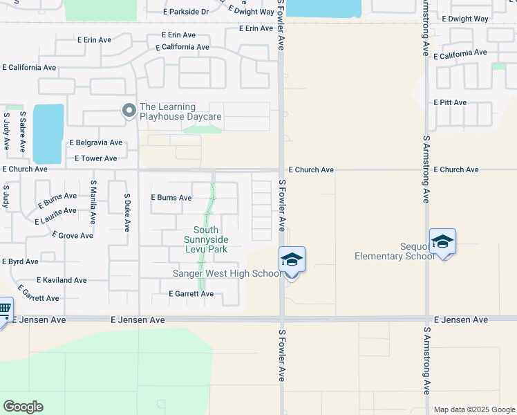 map of restaurants, bars, coffee shops, grocery stores, and more near 5960 East Via PECCIO Drive in Fresno