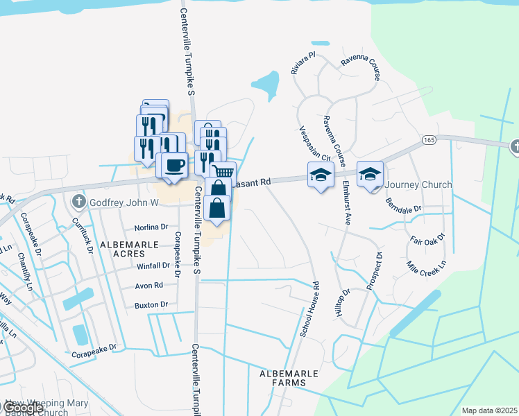 map of restaurants, bars, coffee shops, grocery stores, and more near 407 Slate Street in Chesapeake