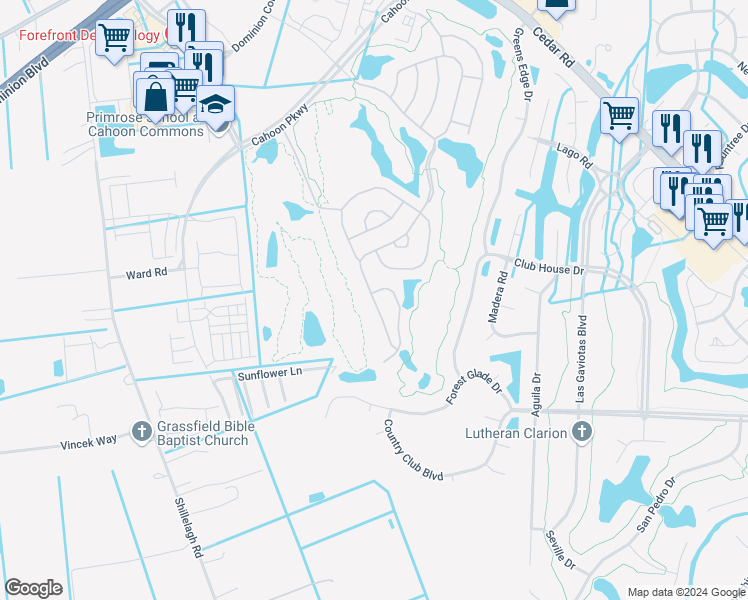 map of restaurants, bars, coffee shops, grocery stores, and more near 1100 Eagle Pointe Way in Chesapeake