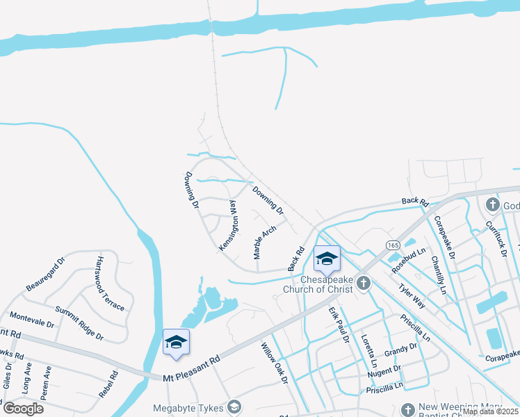 map of restaurants, bars, coffee shops, grocery stores, and more near 901 Whitehall Court in Chesapeake