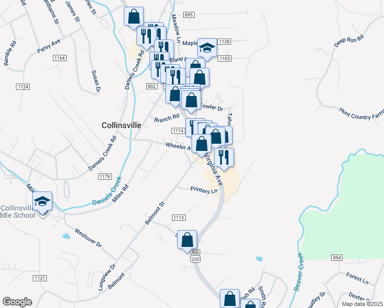 map of restaurants, bars, coffee shops, grocery stores, and more near 41 Wheeler Avenue in Collinsville