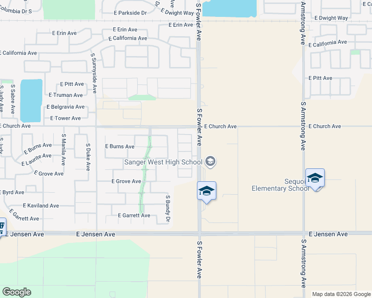 map of restaurants, bars, coffee shops, grocery stores, and more near 5977 Via Lago Drive in Fresno