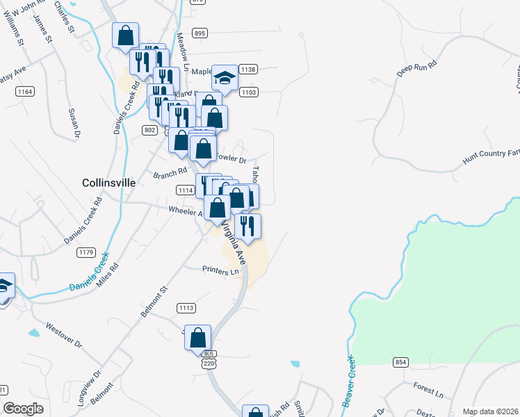 map of restaurants, bars, coffee shops, grocery stores, and more near 3188 Sunset Rd in Collinsville