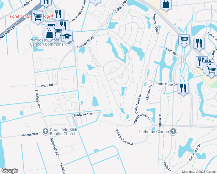map of restaurants, bars, coffee shops, grocery stores, and more near 1151 Eagle Pointe Way in Chesapeake