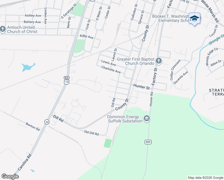 map of restaurants, bars, coffee shops, grocery stores, and more near 212 Baker St in Suffolk