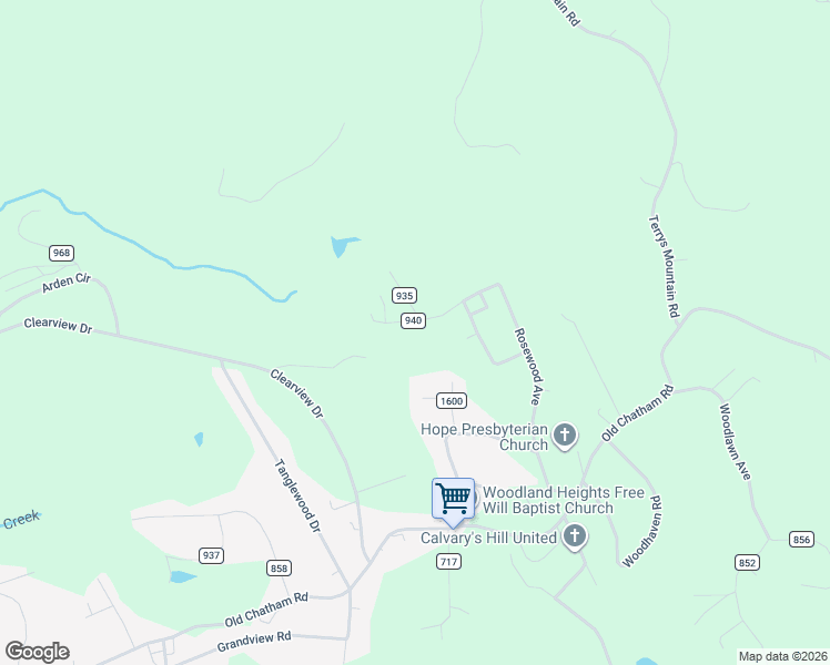 map of restaurants, bars, coffee shops, grocery stores, and more near 641 Rosewood Ave in Martinsville
