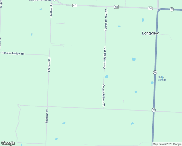 map of restaurants, bars, coffee shops, grocery stores, and more near County Road Necc70 in Rocky Comfort