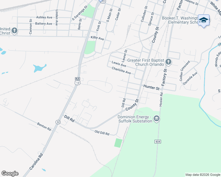 map of restaurants, bars, coffee shops, grocery stores, and more near 192 Greenfield Crescent in Suffolk
