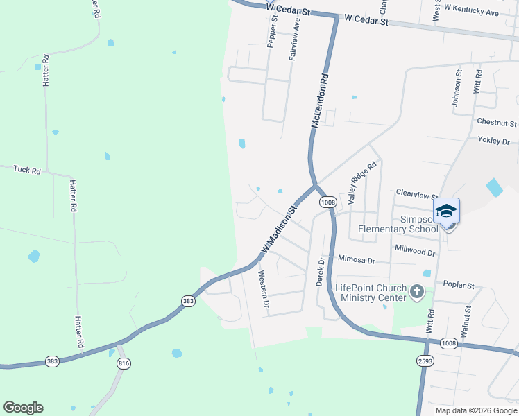 map of restaurants, bars, coffee shops, grocery stores, and more near 1100-1102 West Madison Street in Franklin