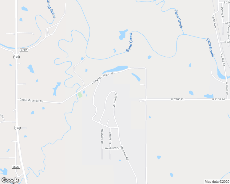 map of restaurants, bars, coffee shops, grocery stores, and more near 2301 Mountain Drive in Bartlesville