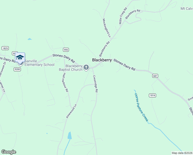 map of restaurants, bars, coffee shops, grocery stores, and more near 83 Crestridge Road in Bassett