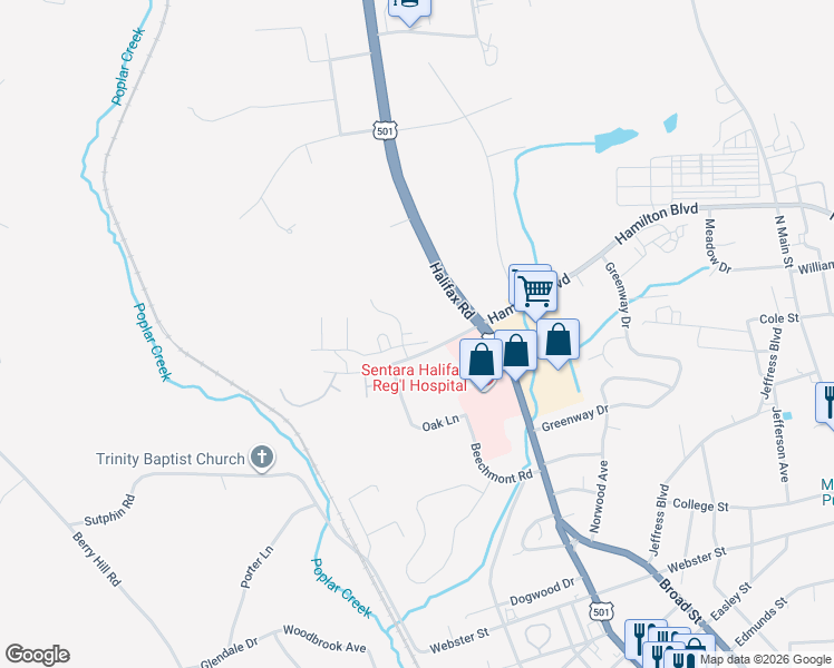map of restaurants, bars, coffee shops, grocery stores, and more near 435 Hamilton Boulevard in South Boston