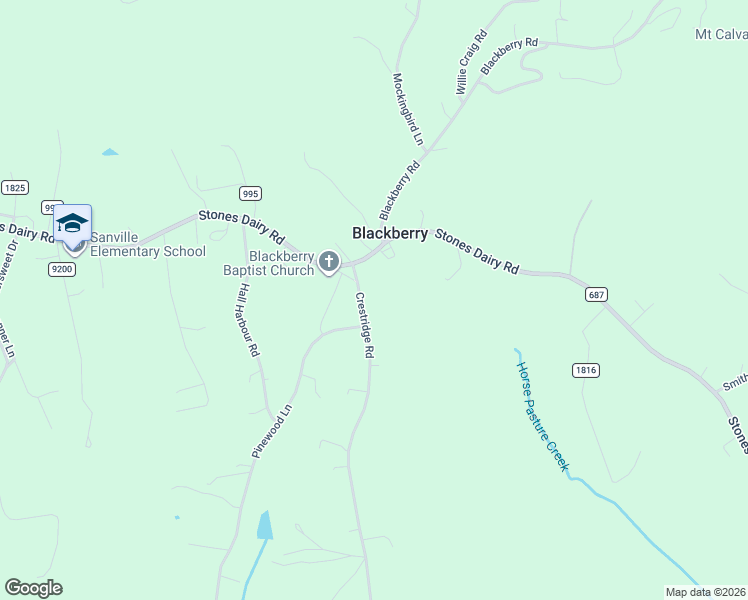 map of restaurants, bars, coffee shops, grocery stores, and more near 83 Crestridge Road in Bassett