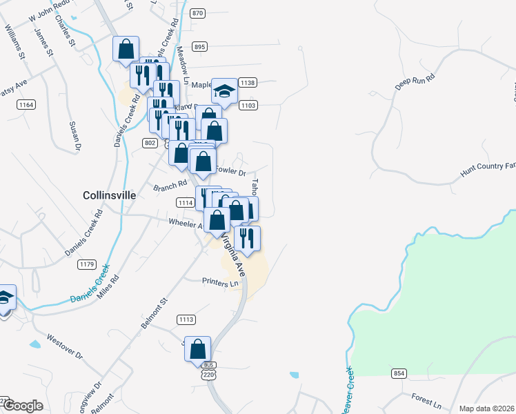 map of restaurants, bars, coffee shops, grocery stores, and more near 3188 Sunset Rd in Collinsville
