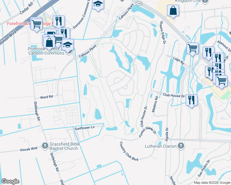 map of restaurants, bars, coffee shops, grocery stores, and more near 1206 Eagle Pointe Way in Chesapeake