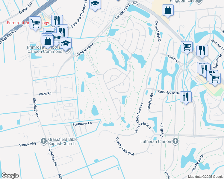 map of restaurants, bars, coffee shops, grocery stores, and more near 1206 Eagle Pointe Way in Chesapeake