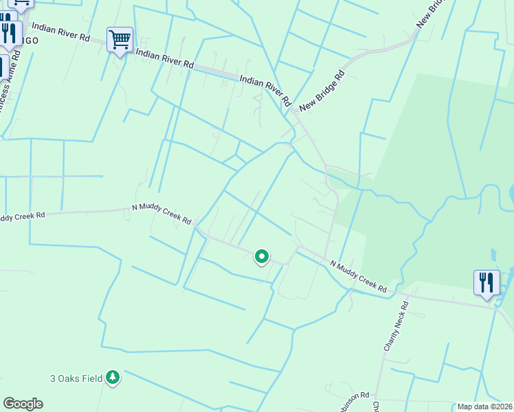 map of restaurants, bars, coffee shops, grocery stores, and more near 1672 North Muddy Creek Road in Virginia Beach
