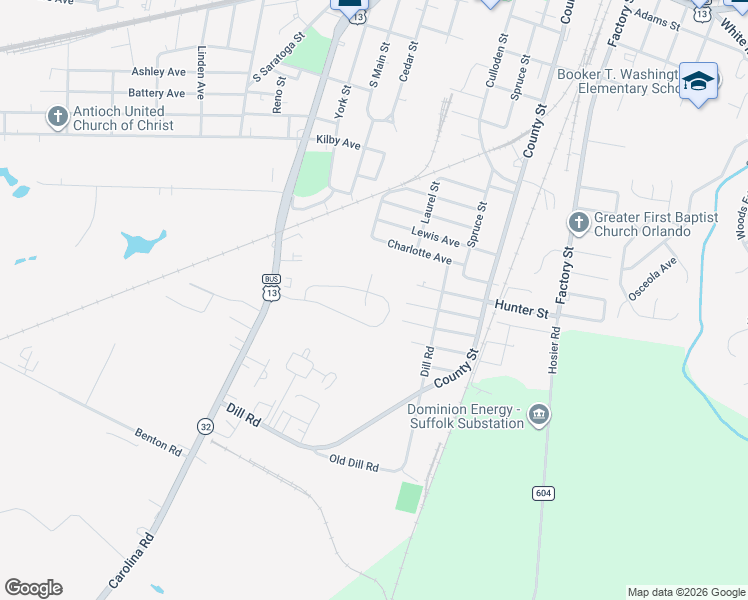map of restaurants, bars, coffee shops, grocery stores, and more near 192 Greenfield Crescent in Suffolk