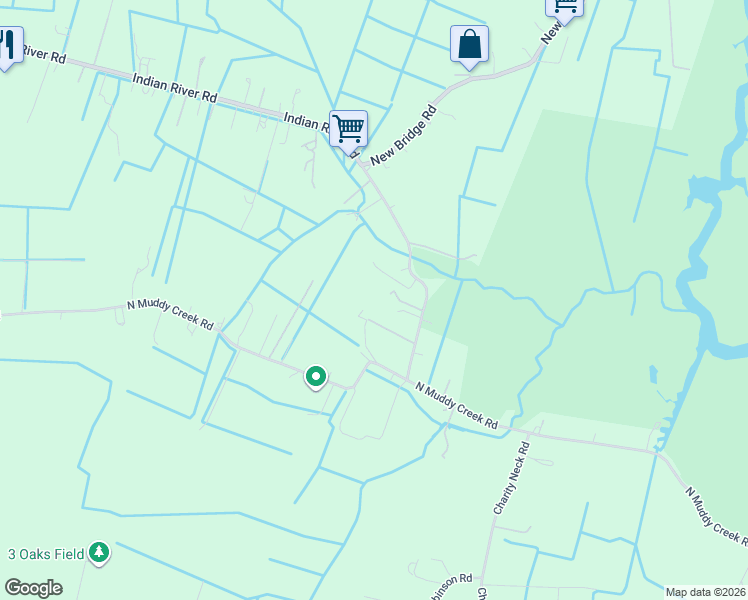 map of restaurants, bars, coffee shops, grocery stores, and more near 1521 Indian River Road in Virginia Beach