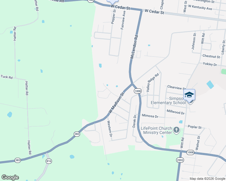 map of restaurants, bars, coffee shops, grocery stores, and more near 1100-1102 West Madison Street in Franklin