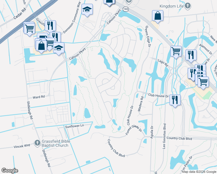 map of restaurants, bars, coffee shops, grocery stores, and more near 1231 Granton Terrace in Chesapeake