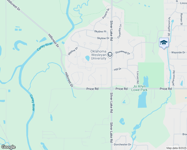 map of restaurants, bars, coffee shops, grocery stores, and more near 1824 Glynnwood Drive in Bartlesville