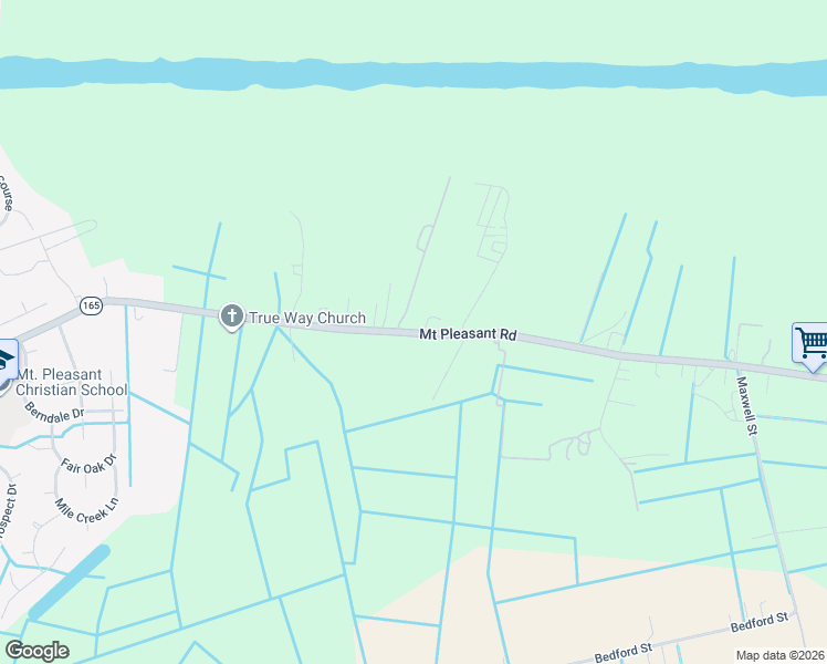 map of restaurants, bars, coffee shops, grocery stores, and more near 1840 Mount Pleasant Road in Chesapeake