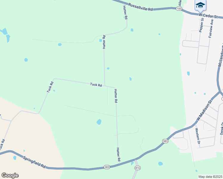 map of restaurants, bars, coffee shops, grocery stores, and more near 936-964 Hatter Road in Franklin