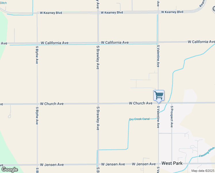map of restaurants, bars, coffee shops, grocery stores, and more near 1292 South Brawley Avenue in Fresno