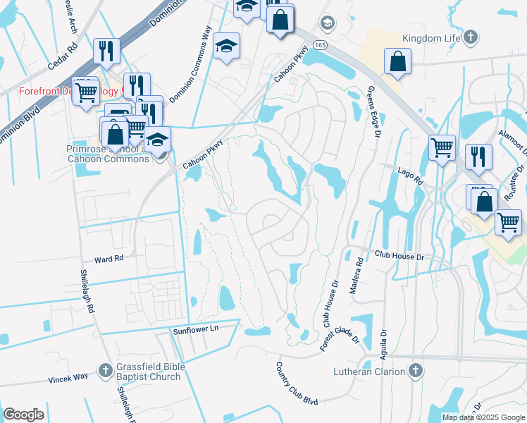 map of restaurants, bars, coffee shops, grocery stores, and more near 514 Linton Circle in Chesapeake