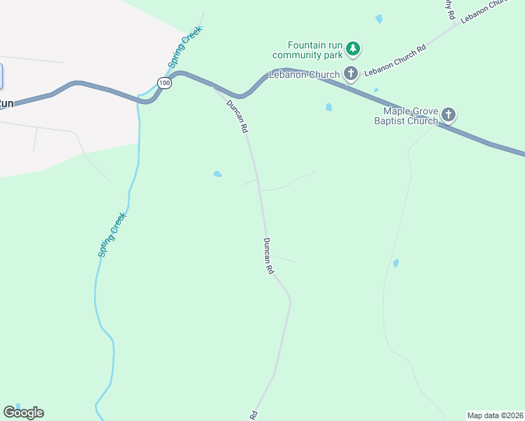 map of restaurants, bars, coffee shops, grocery stores, and more near 2063 Duncan Road in Fountain Run