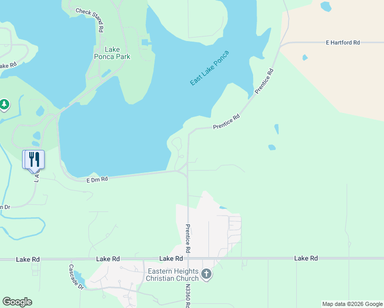 map of restaurants, bars, coffee shops, grocery stores, and more near 1469 North Prentice Road in Ponca City
