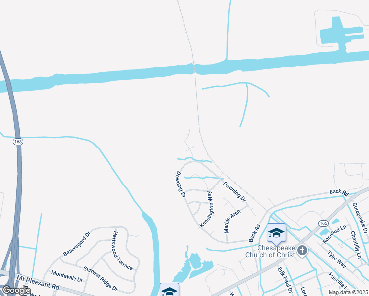 map of restaurants, bars, coffee shops, grocery stores, and more near 109 Edgeware Court in Chesapeake