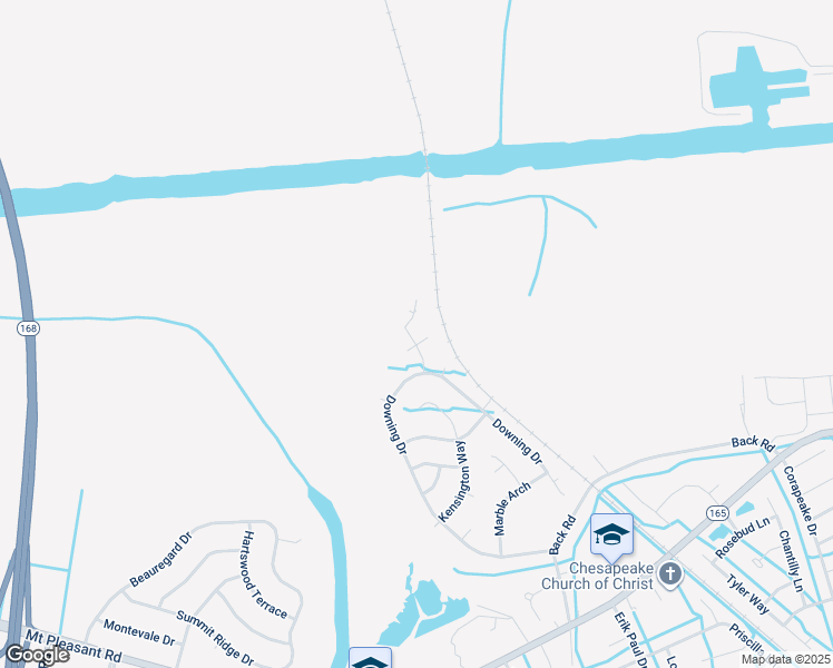 map of restaurants, bars, coffee shops, grocery stores, and more near 109 Edgeware Court in Chesapeake