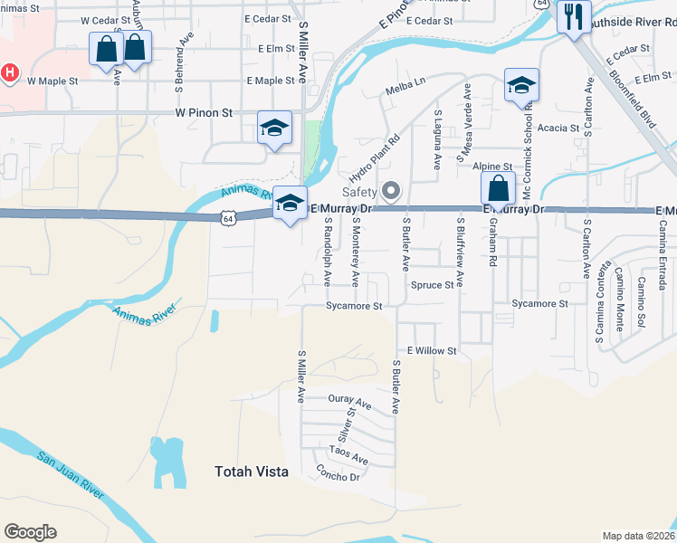 map of restaurants, bars, coffee shops, grocery stores, and more near 1216 Randolph Ave in Farmington