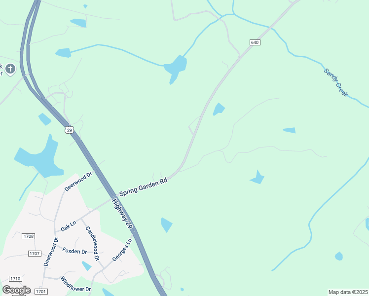 map of restaurants, bars, coffee shops, grocery stores, and more near 10388 Spring Garden Road in Blairs