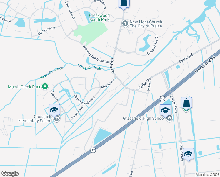map of restaurants, bars, coffee shops, grocery stores, and more near 920 Green Sea Trail in Chesapeake