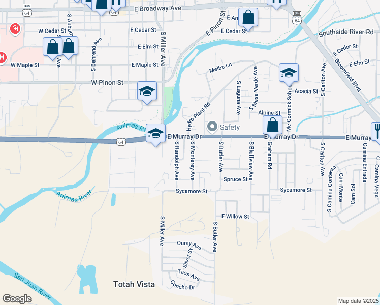 map of restaurants, bars, coffee shops, grocery stores, and more near 925-929 S Bowen Ave in Farmington