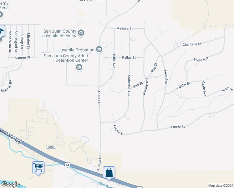 map of restaurants, bars, coffee shops, grocery stores, and more near 6018 Rita Street in Farmington