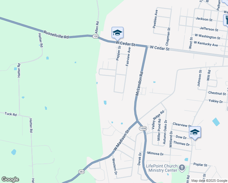 map of restaurants, bars, coffee shops, grocery stores, and more near 413 Pepper St in Franklin
